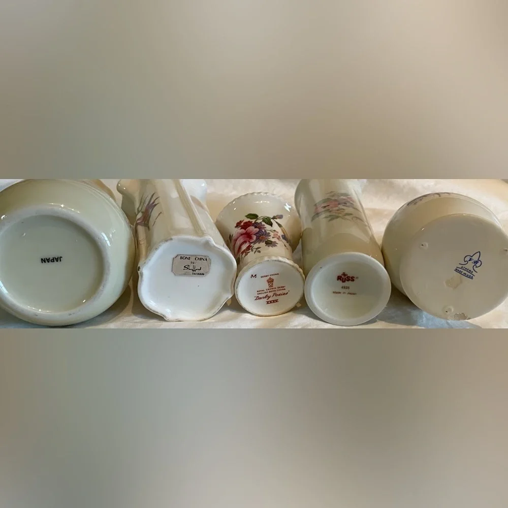 Five Vintage Floral Vases Bundle, Perfect Gifts, Just Ask To Be Split Please